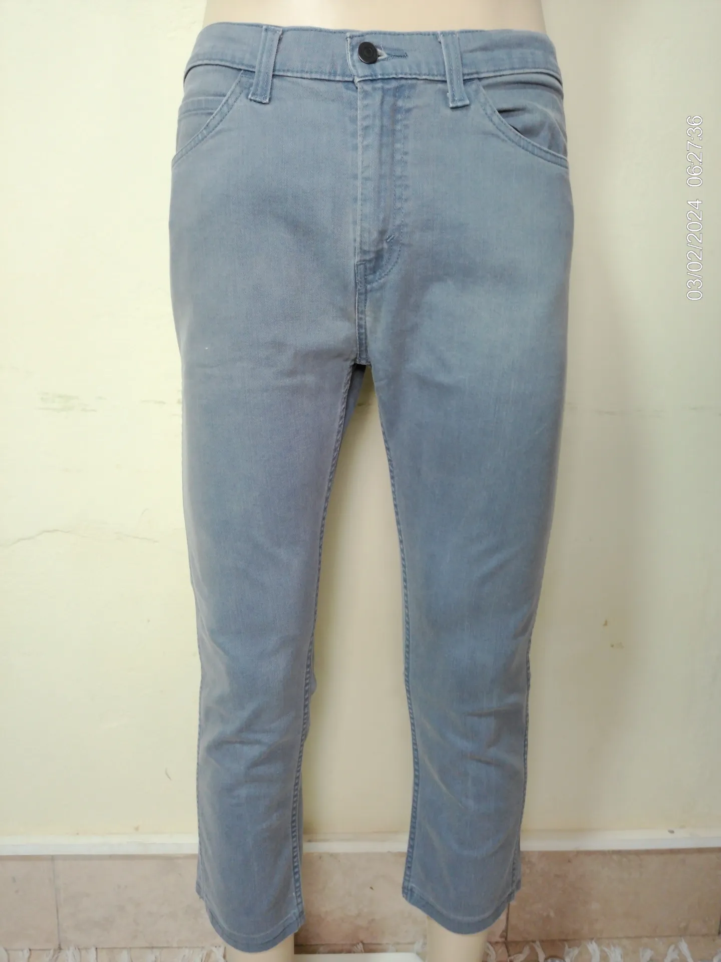 [MODMETIUSA0517] Pantalon jean gris celeste