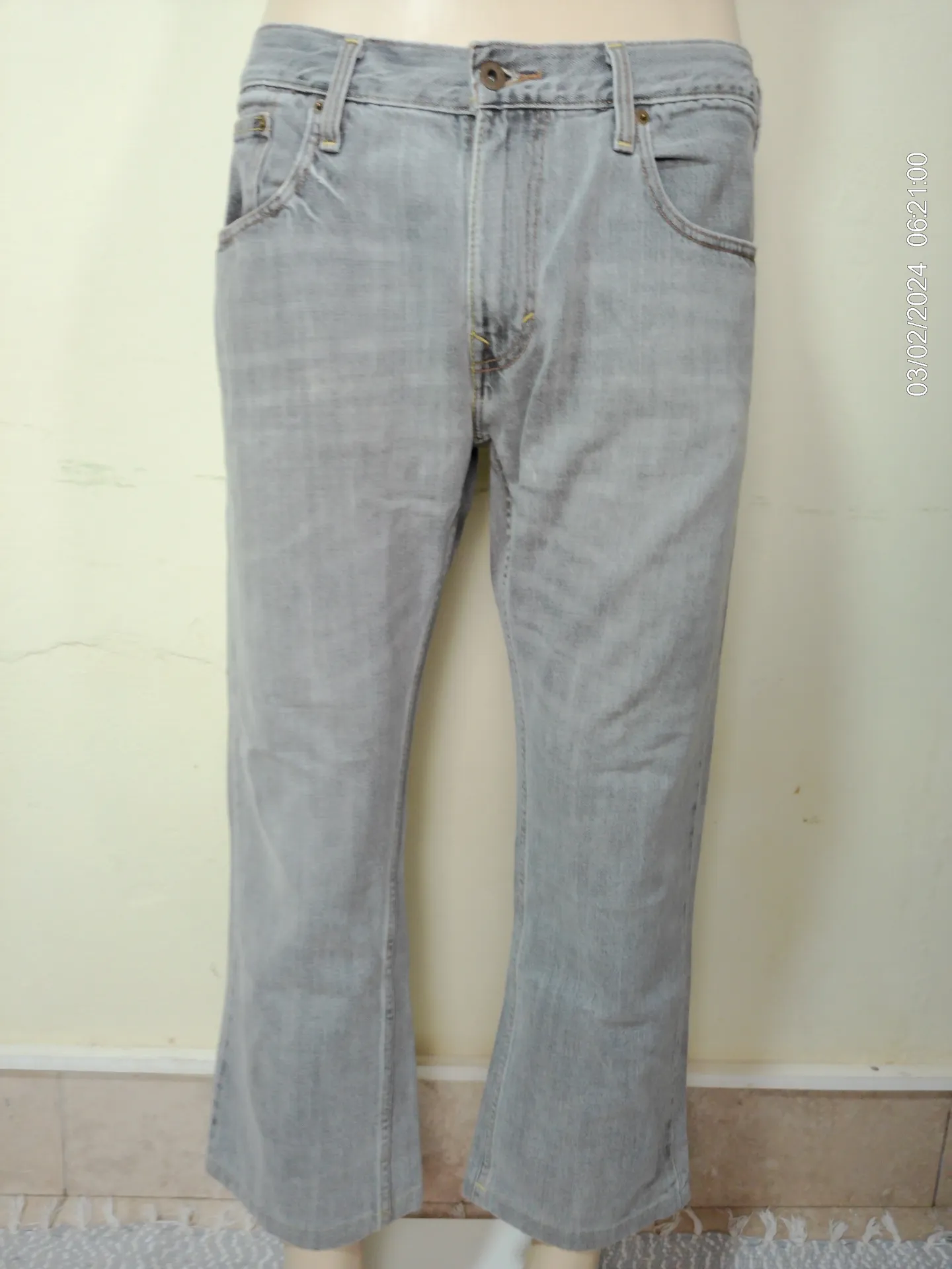 [MODMETIUSA0515] Pantalon jean gris claro
