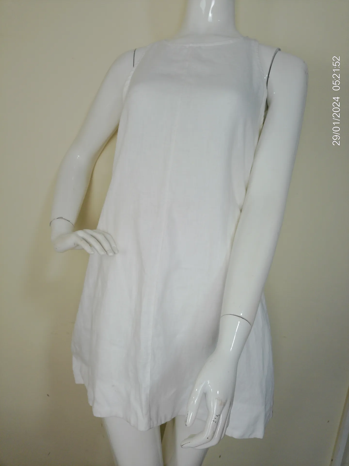 [MODFETIUSA0433] Vestido sin manga corto blanco