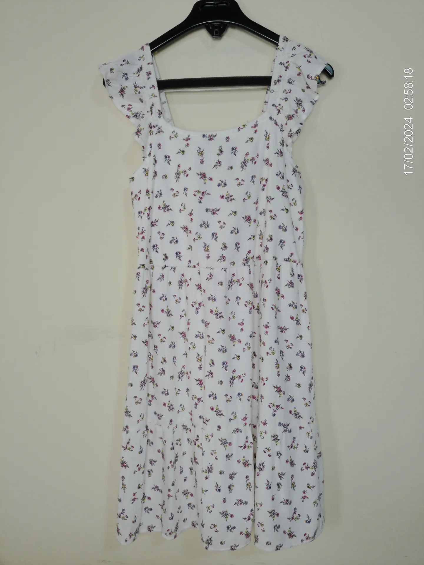 [KIDFETIUSA0372] Vestido sm blanco estampado de flores