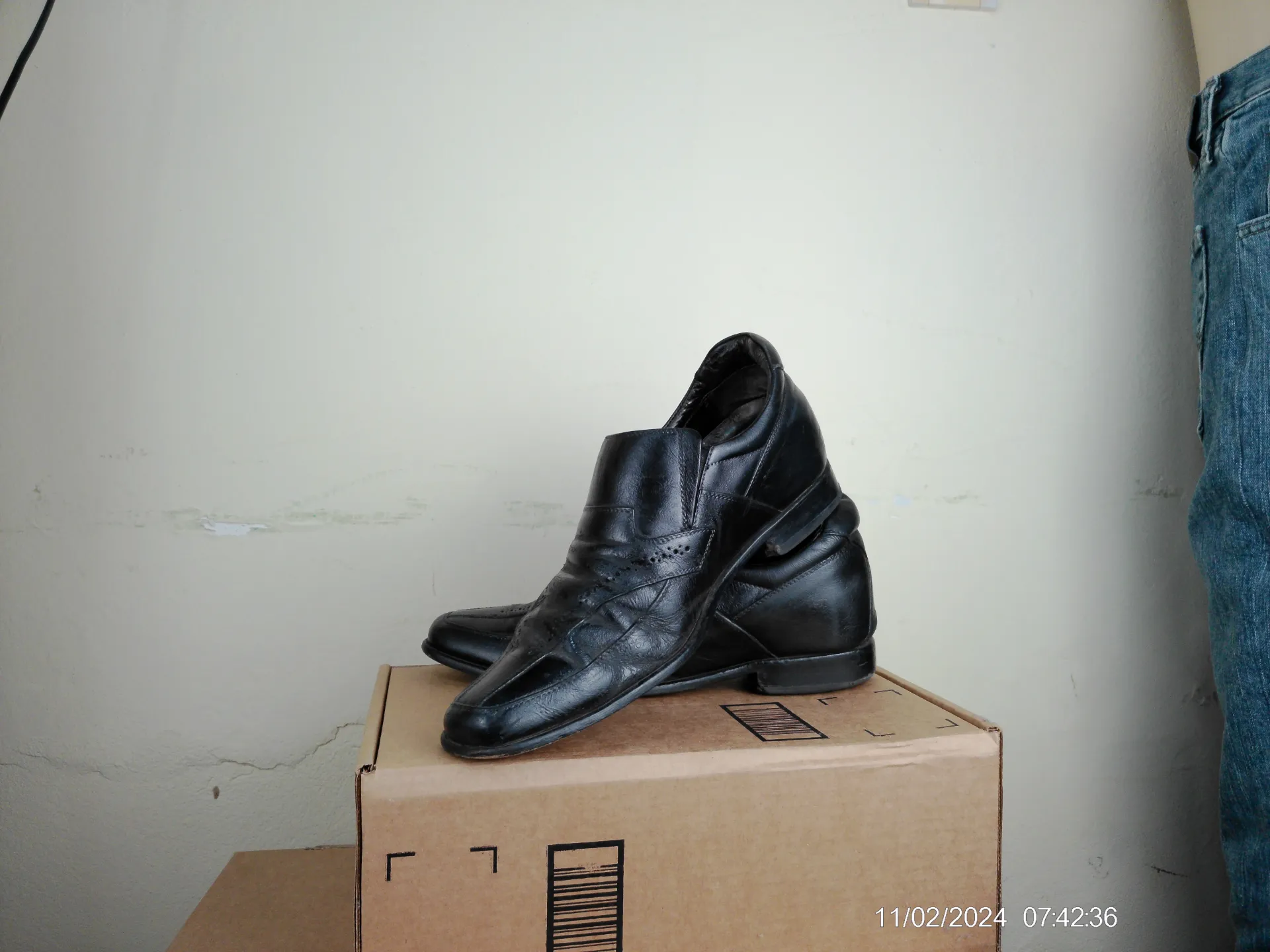 [SHOMETIUSA0572] Zapato de vestir de cuero negro