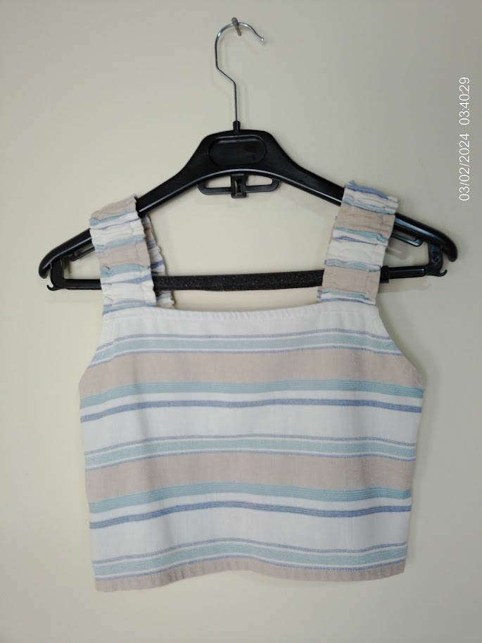 [KIDFETIUSA0375] Blusita sm a rayas blanco celeste y beige