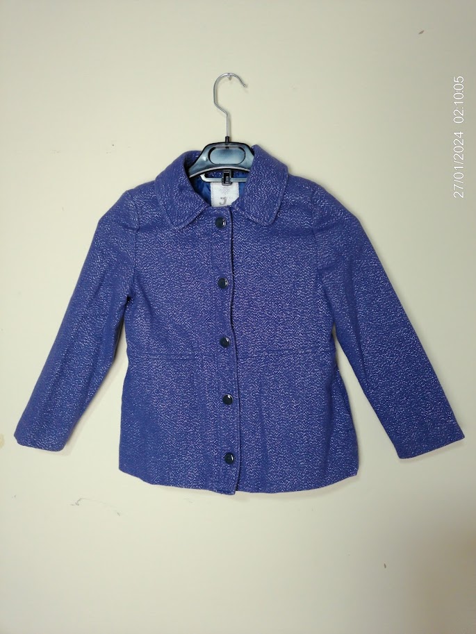 [KIDFETIUSA0445] Chaqueta morada brillosa con botones