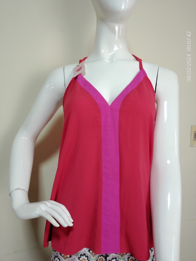 [MODFSMUSA0465] Blusita sin mangas roja y rosa