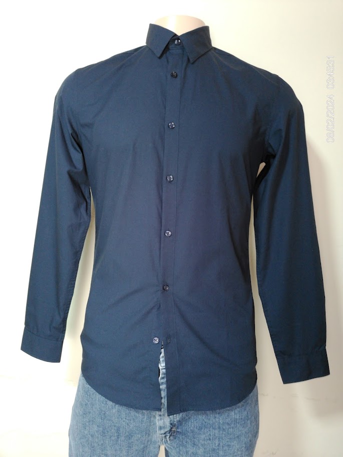 Camisa manga larga azul marino