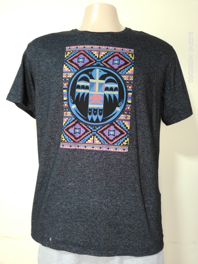 [MODMETIUSA0505] Remera de algodon negra con print mexicano