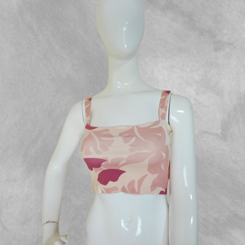 [275] Croptop Jazmin Chebar Sin manga Salmón Estampada talle 0