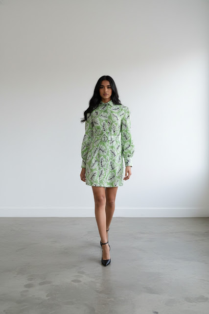 [304] Vestido Zara Corto verde y blanco talle XS Negro