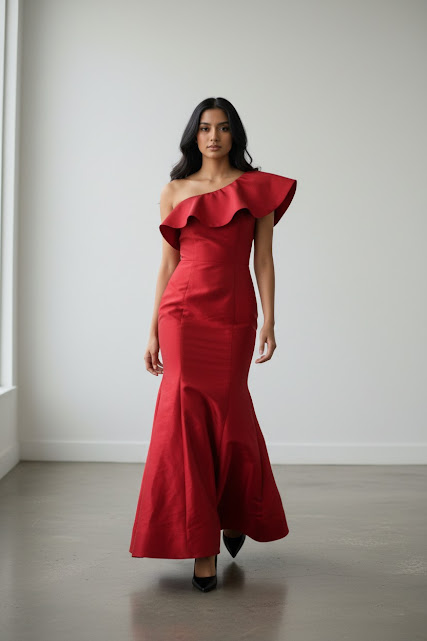 [317] Vestido Sin marca rojo talle S corte sirena