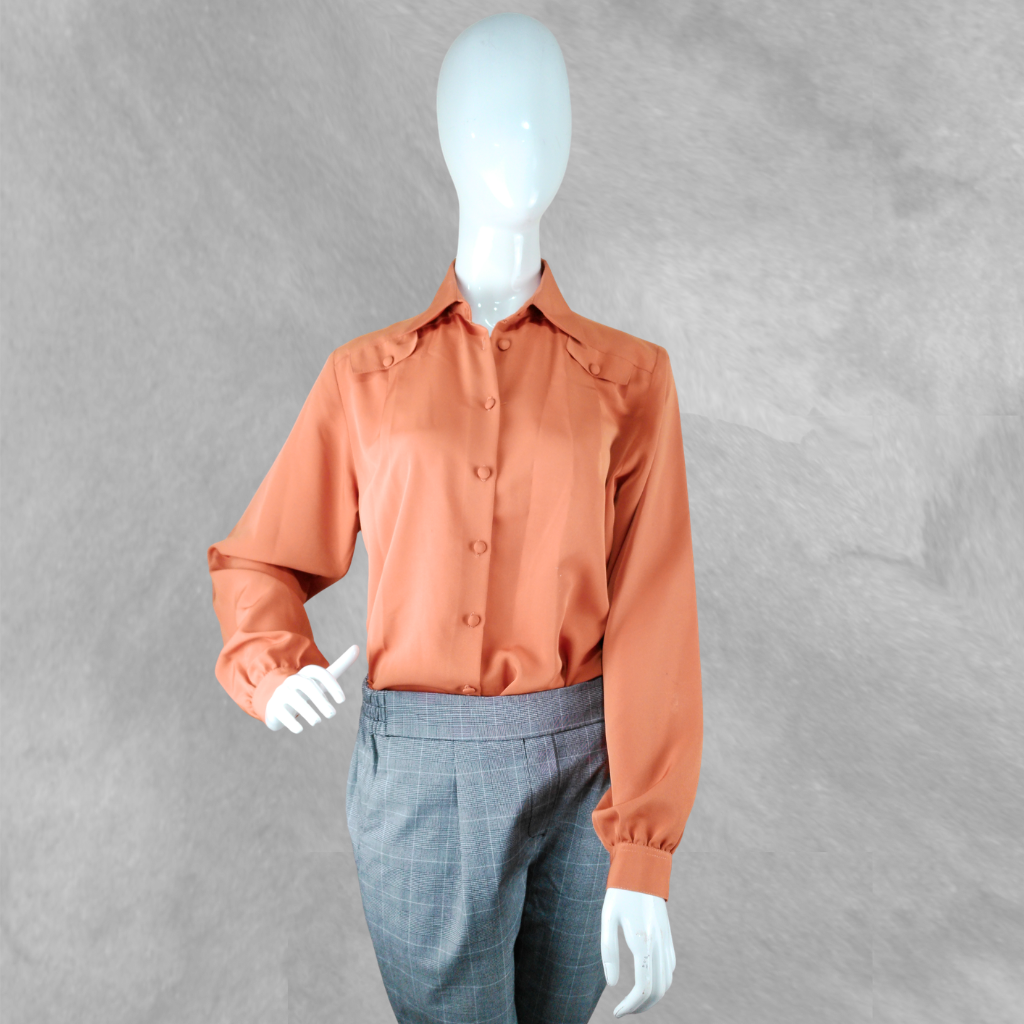 [325] Camisa Martel Manga larga terracota talle 42 Con bolsillos