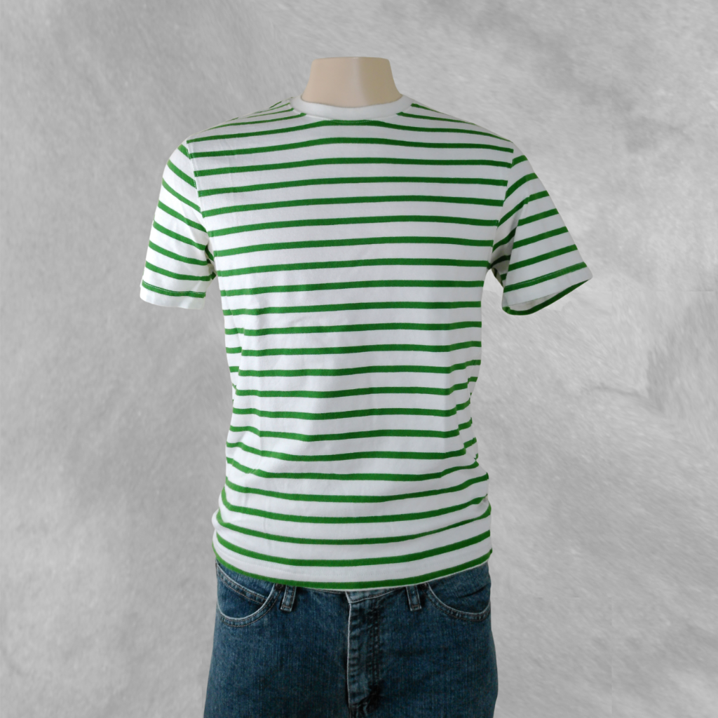 [244] Remera Zara manga corta Verde y Blanca Rayada talle M