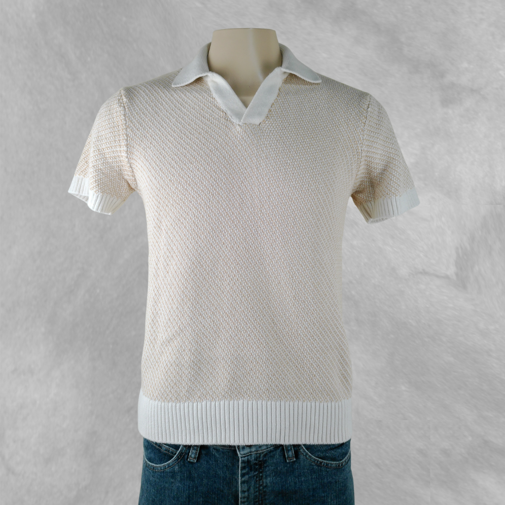 [260] Remera Zara Beige Tejida talle M con cuello