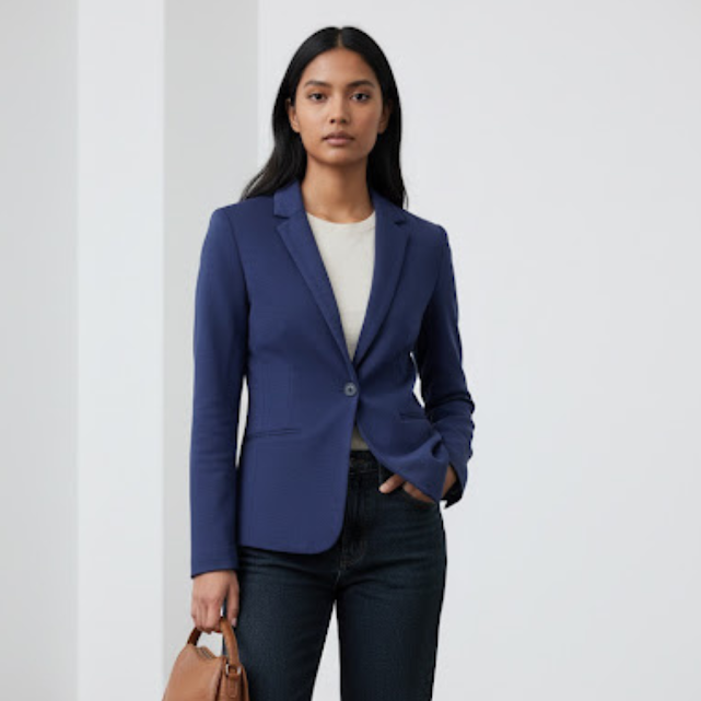 Blazer H&M Manga larga azul oscuro talle 34