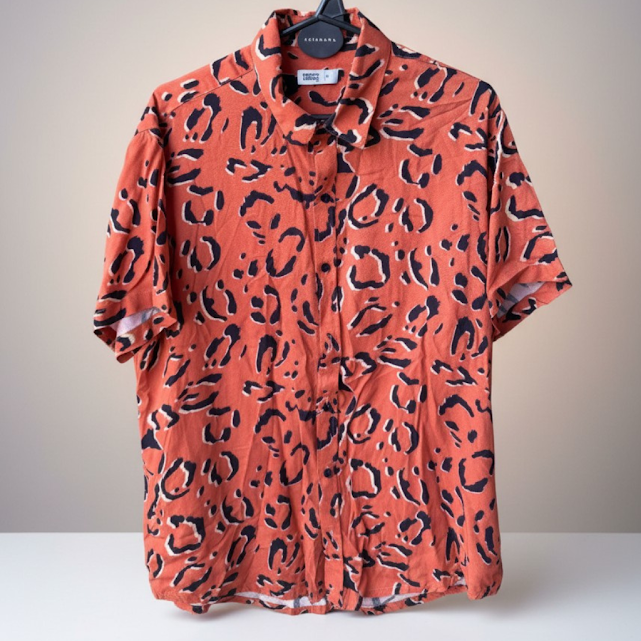 [382] Camisa Minerva Manga larga animal print talle M