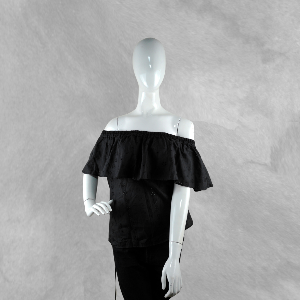 [385] Blusa LOLIPOP Manga corta negra Broderie talle M