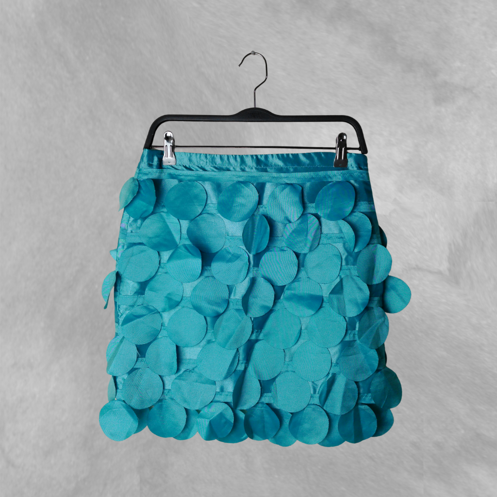 [394] Falda celeste talle S Con círculos