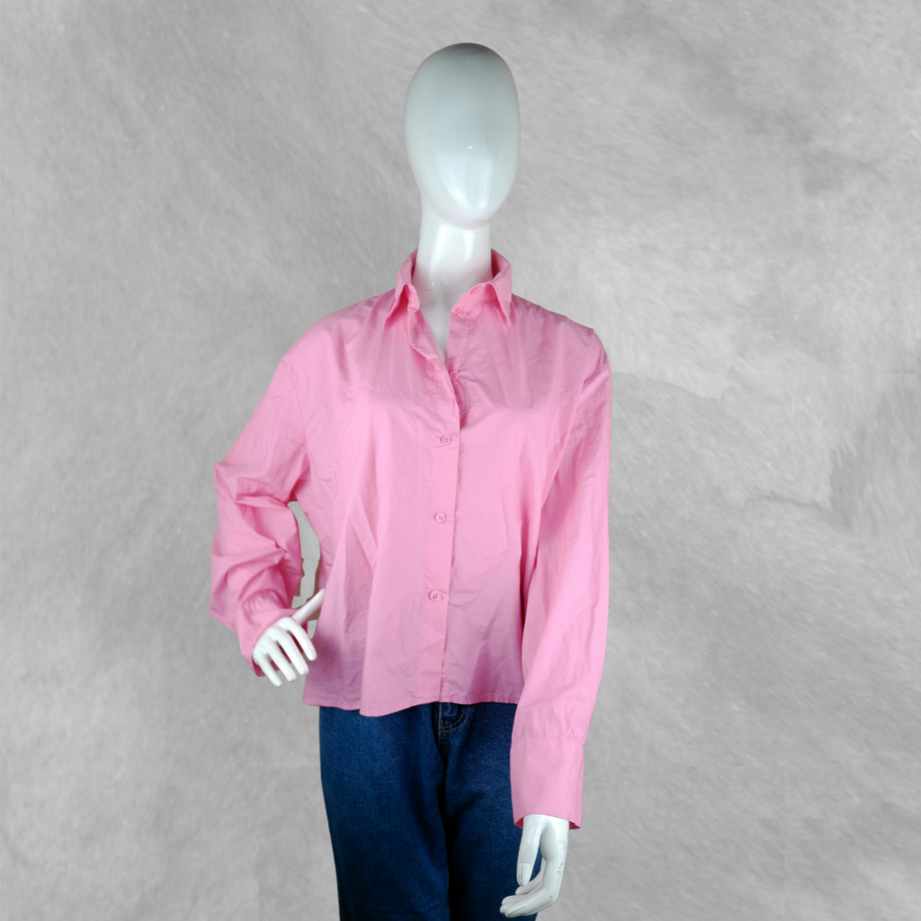 Camisa H&M manga larga rosa Liso talle S
