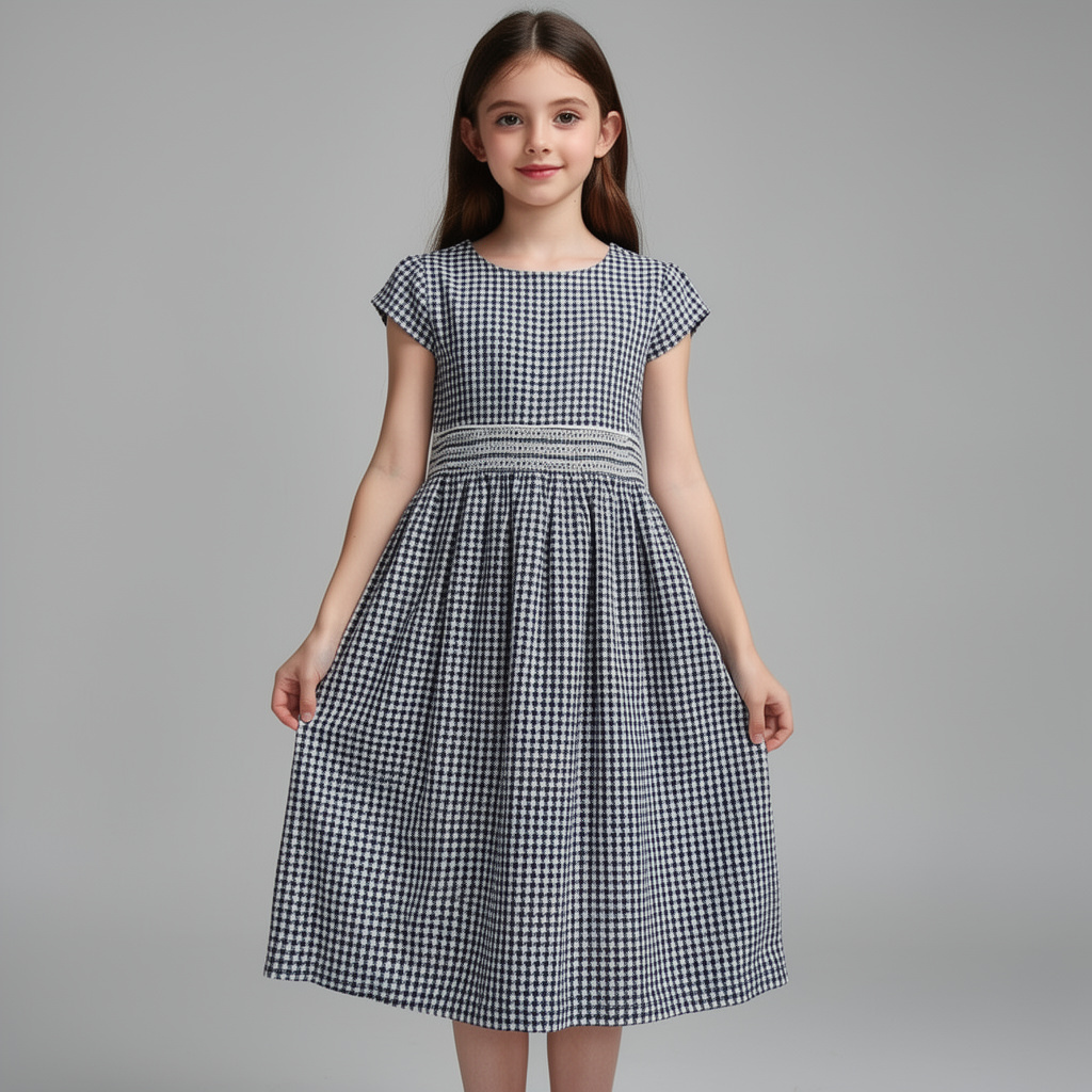 Vestido a cuadros blanco y negro Paola Bimbi