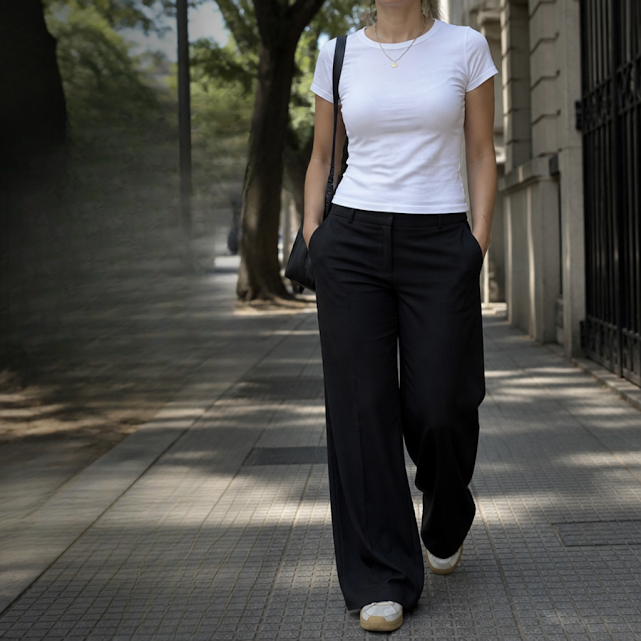 [1650] Pantalón Banana Republic negro Liso talle 38 Tiro bajo