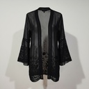 Camisa Eneache manga corta negro Transparente talle XS Escote V. Con bolados en el escote y mangas