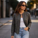 Camisa Forever21 manga larga gris Liso talle P Sin cuello. Con botones