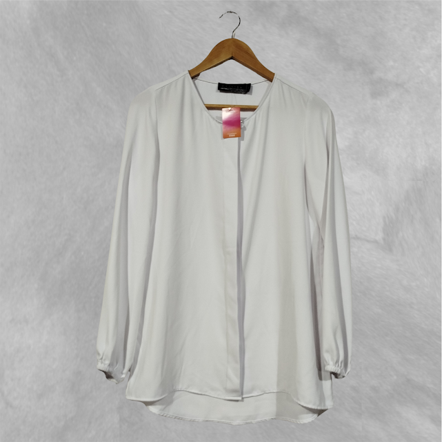 [1683] Camisa Maestro manga larga blanco Liso talle XS Sin cuello engomado en mangas