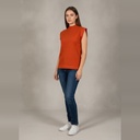 Remera sin manga marrón Liso talle M Cuello alto sin detalles semi nuevo