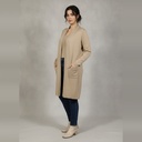 Abrigo manga larga beige Liso talle G Cortella liso sin detalles con bolsillos
