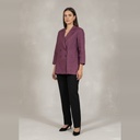 Blazer manga larga bordó Liso talle G Sin marca con 3 botones bordo