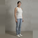 Blusa sin manga blanco Liso talle M Tipo camisilla sin detalles