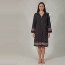 Vestido manga larga negro y beige con estampado talle L Tipo camison con cierre
