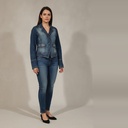Campera Wanama manga larga azul oscuro de jean talle S Campera jeans con botones y bolsillos