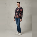 Campera Zara manga larga negro Floral talle 10 Con diseños de rosas y cierre