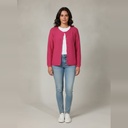Abrigo con manga fucsia Tejido talle 9 Con botones marrones tejido