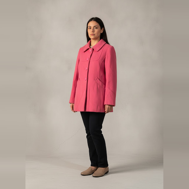 [0034032] Campera manga larga rosa Liso talle 16 4 botones grandes con bolsillos