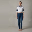Camisa con manga blanco y azul oscuro Rayado talle 8 Bass kids a rayas blanco y azul oscuro