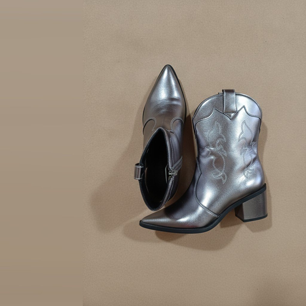 [5049] Calzado Sin marca plateado gris talle 35 botas texanas