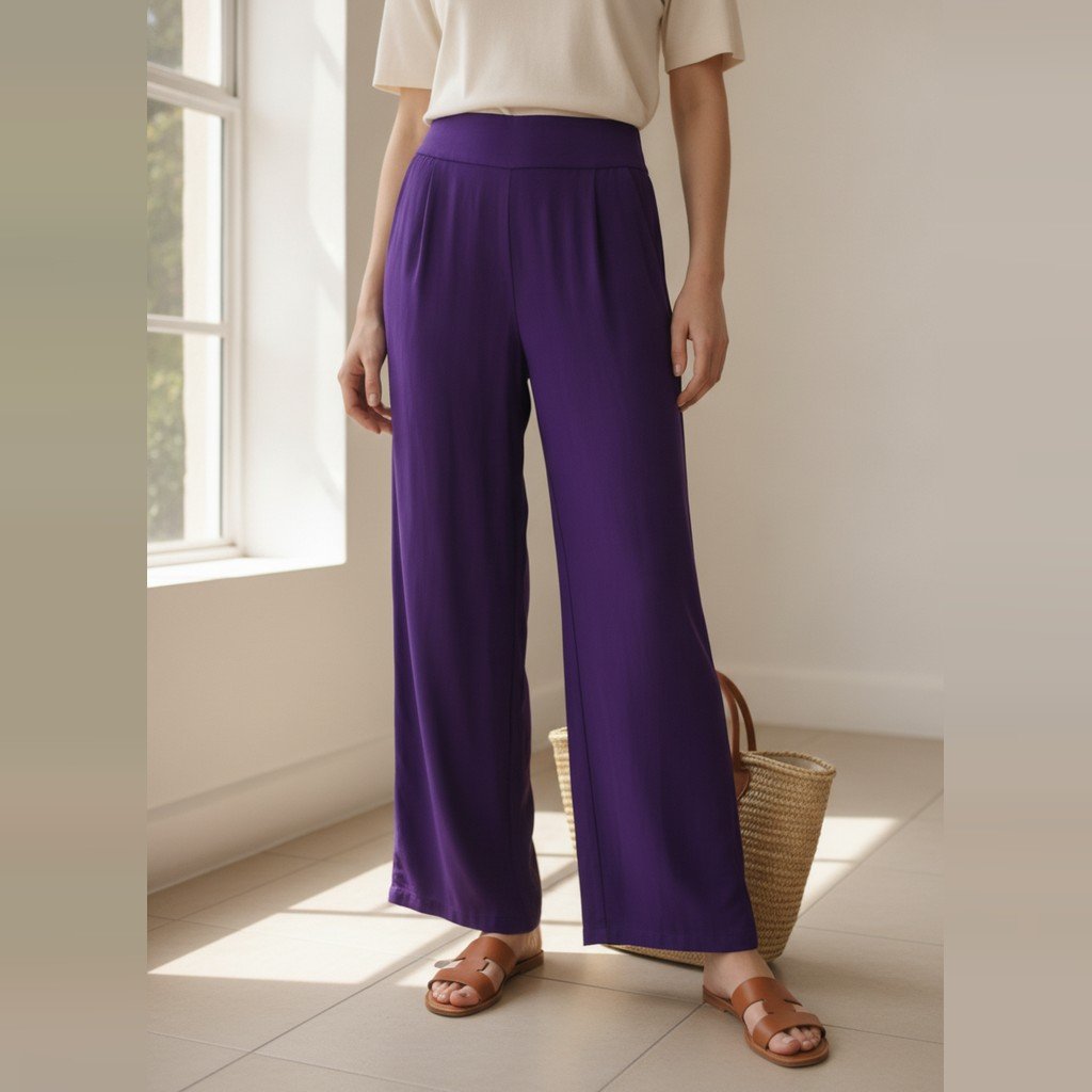 [5070] Pantalón Sin marca morado Liso talle S liso