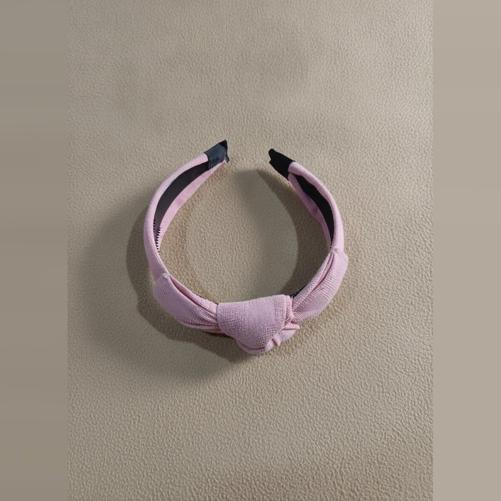[5190] Accesorio rosa viejo con lazo cruzado vincha 