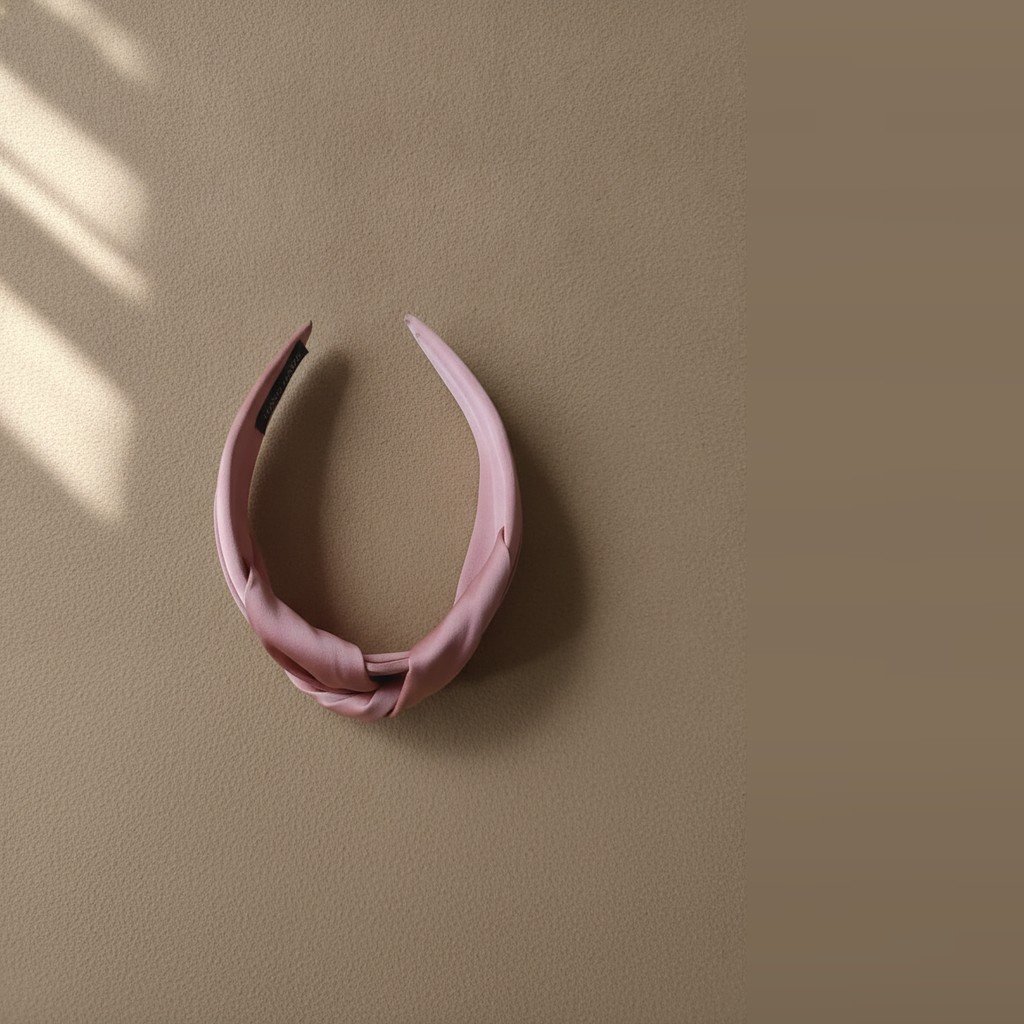 [5191] Accesorio rosa pastel con lazo cruzado vincha 