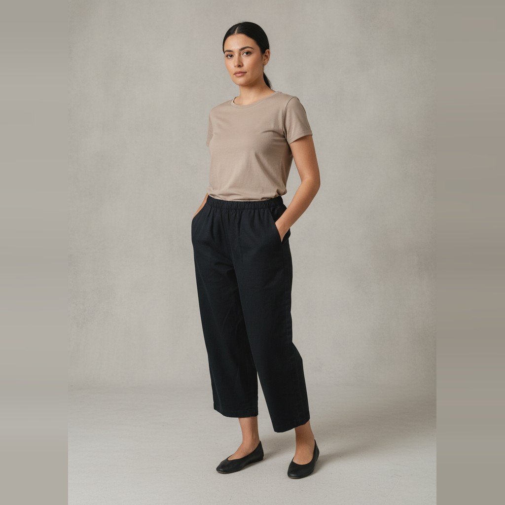[5099] Pantalón Sin marca Largo negro con goma talle G