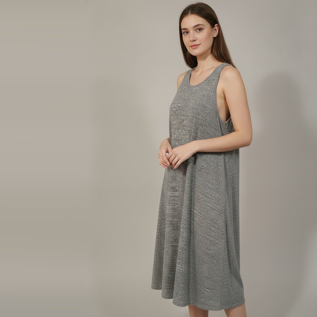 [5104] Vestido GAP Sin manga gris Liso talle M liso