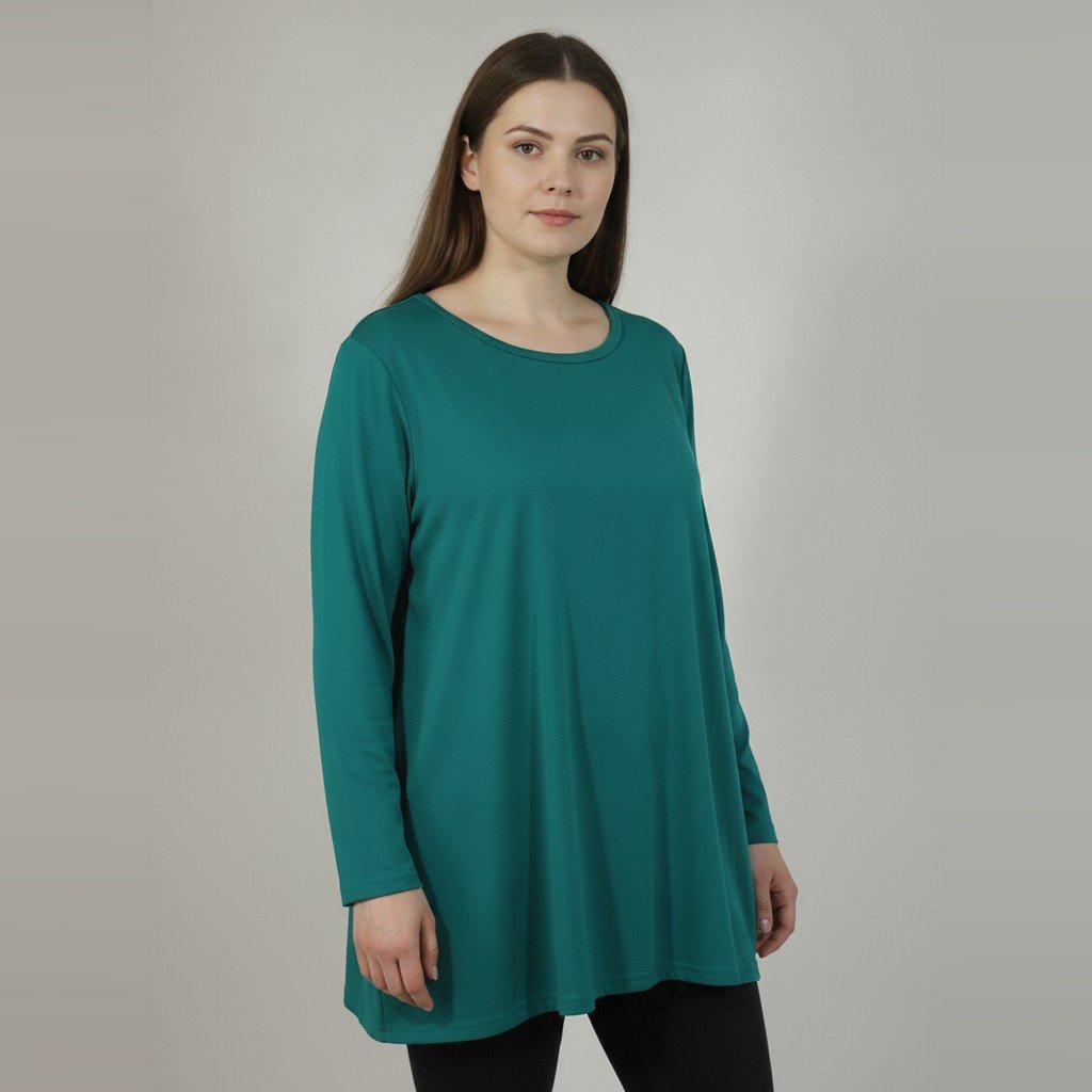 [5105] Abrigo manga larga verde Liso talle XL