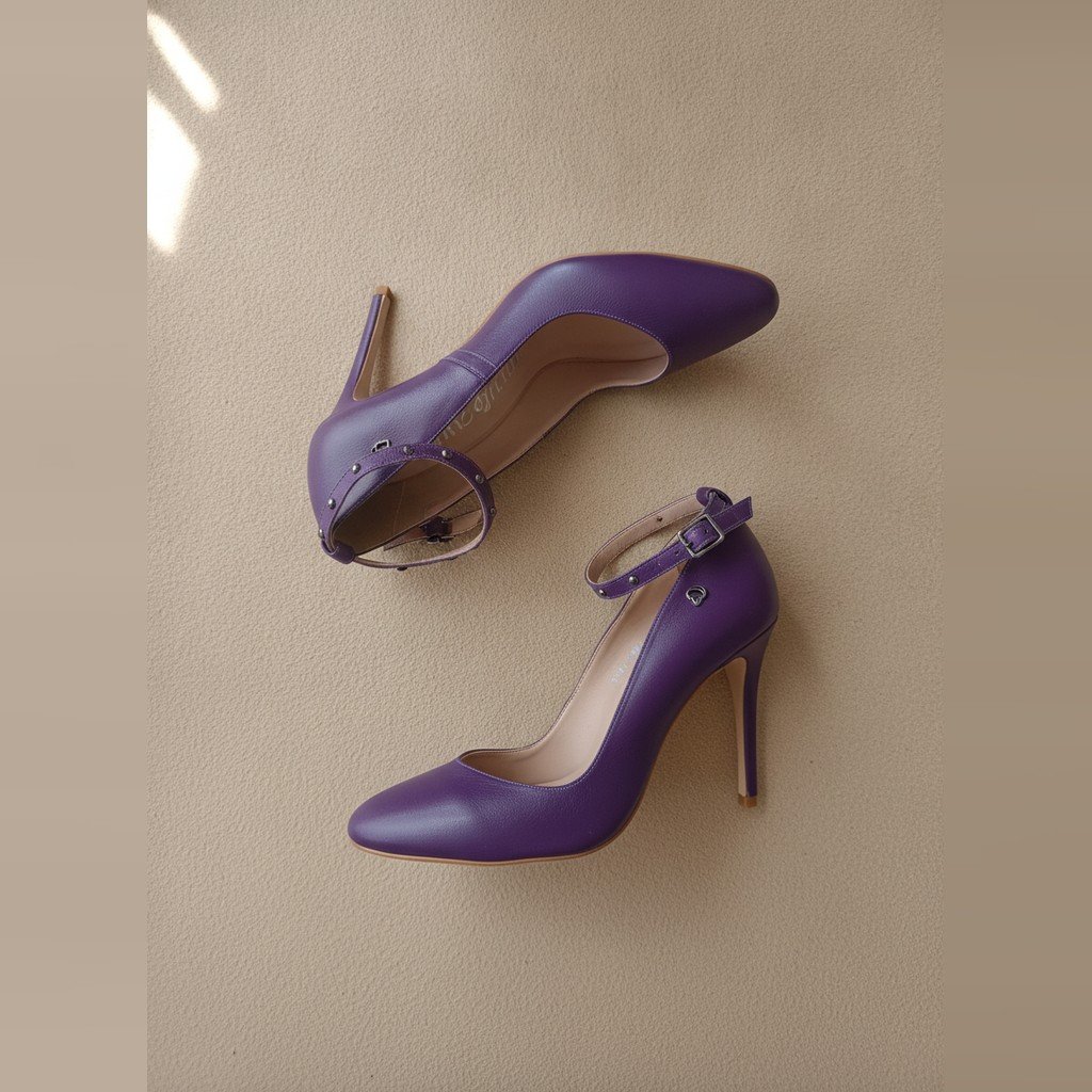 [5124] Calzado Carmen Steffens morado talle 38 taco alto punta fina NUEVO 