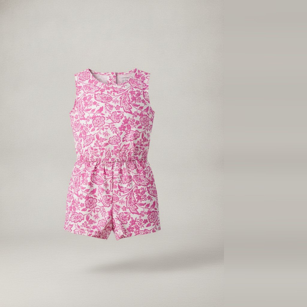 [5348] Enterito Carter´s sin manga rosa y blanco floreado talle 12M