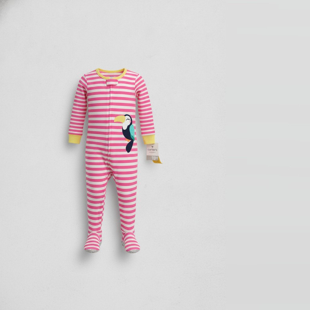 [5350] Body Carter´s manga larga rosa y blanco a rayas talle 18M con media antideslizante
