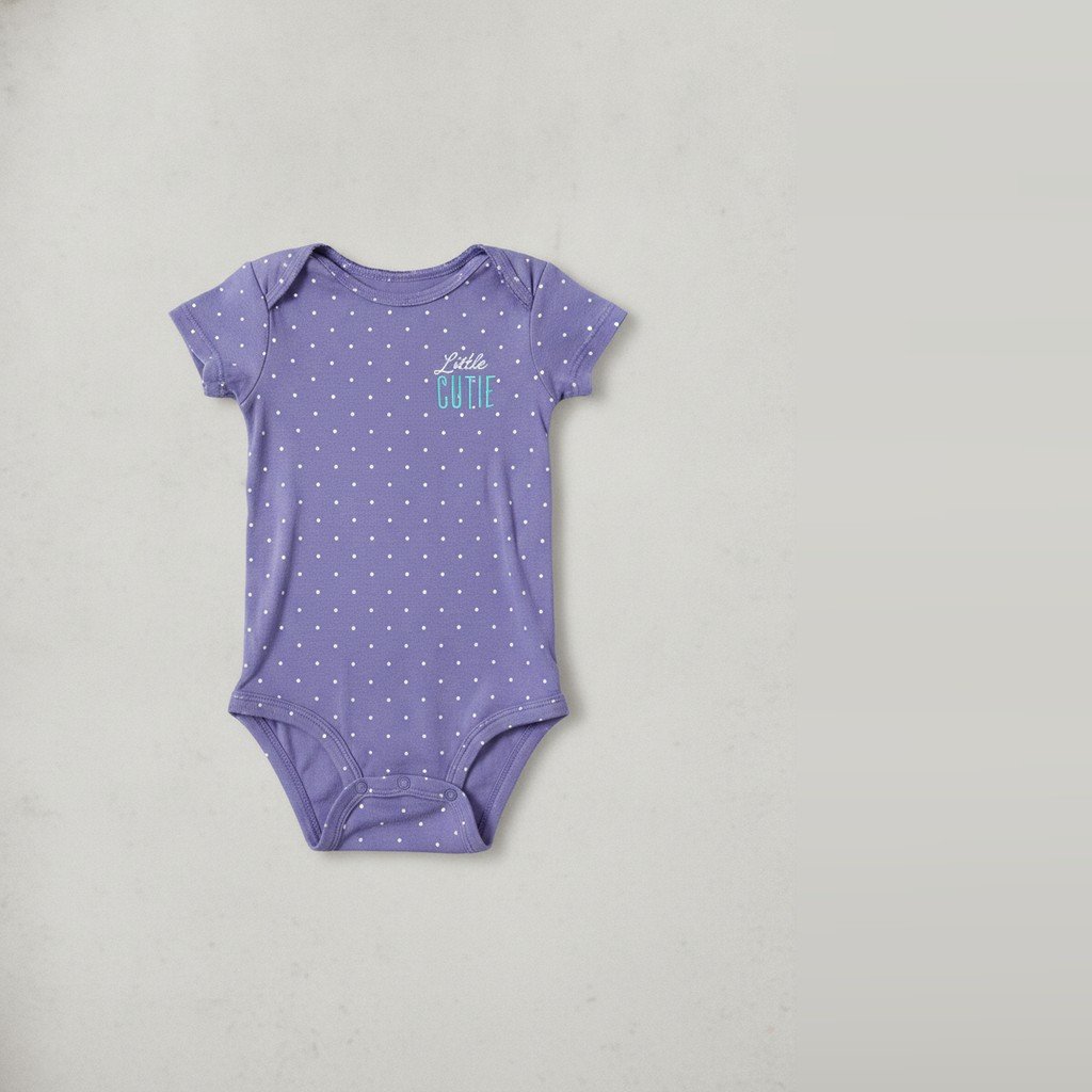 [5363] Body Carter´s manga corta morado con puntos blancos talle 18M