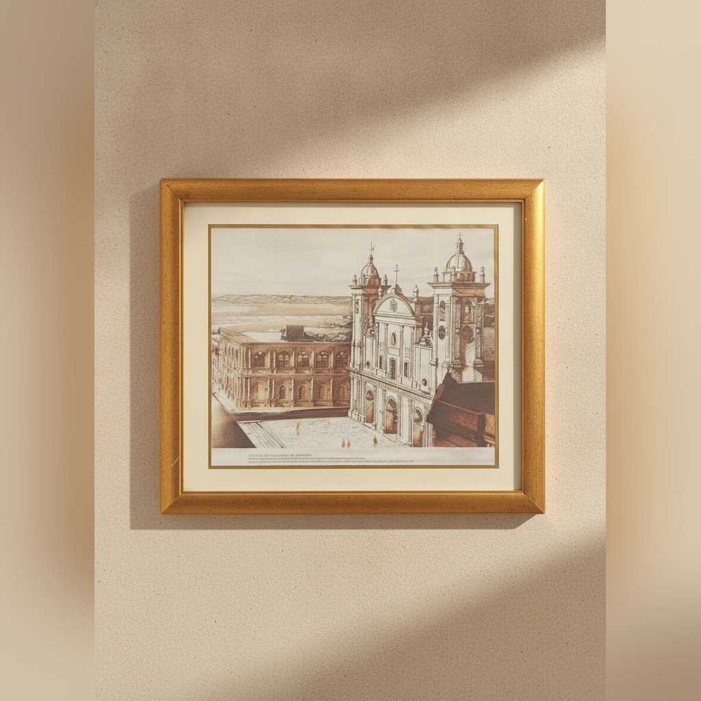 Cuadro Catedral Metropolitana de Asunción 65cm largo 54cm ancho