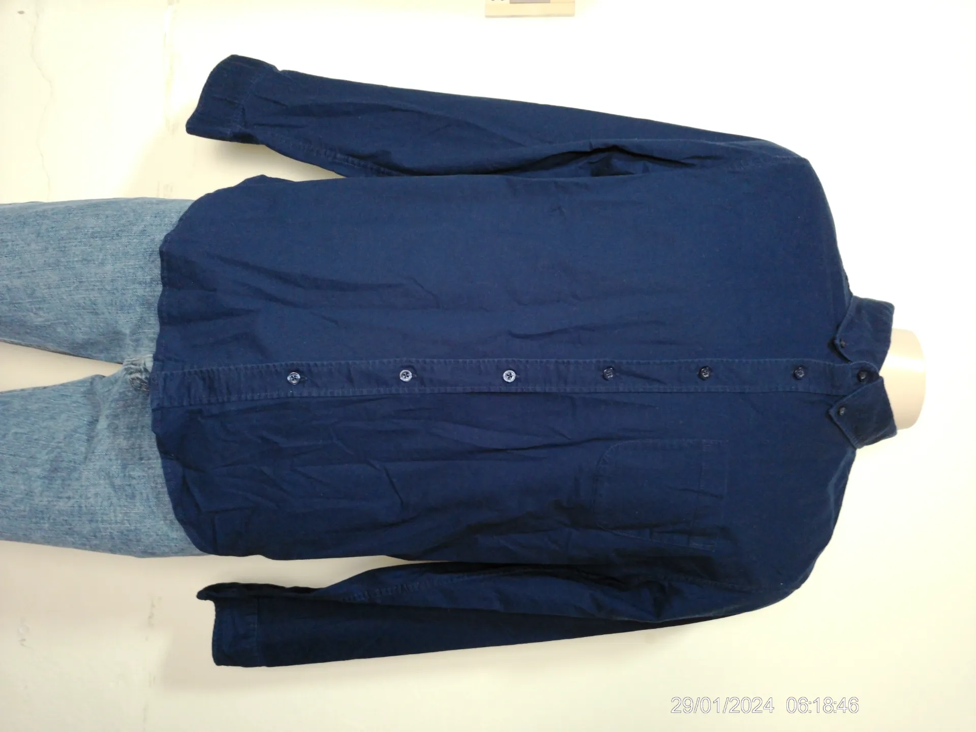 [MODMETIUSA] Camisa manga larga azul