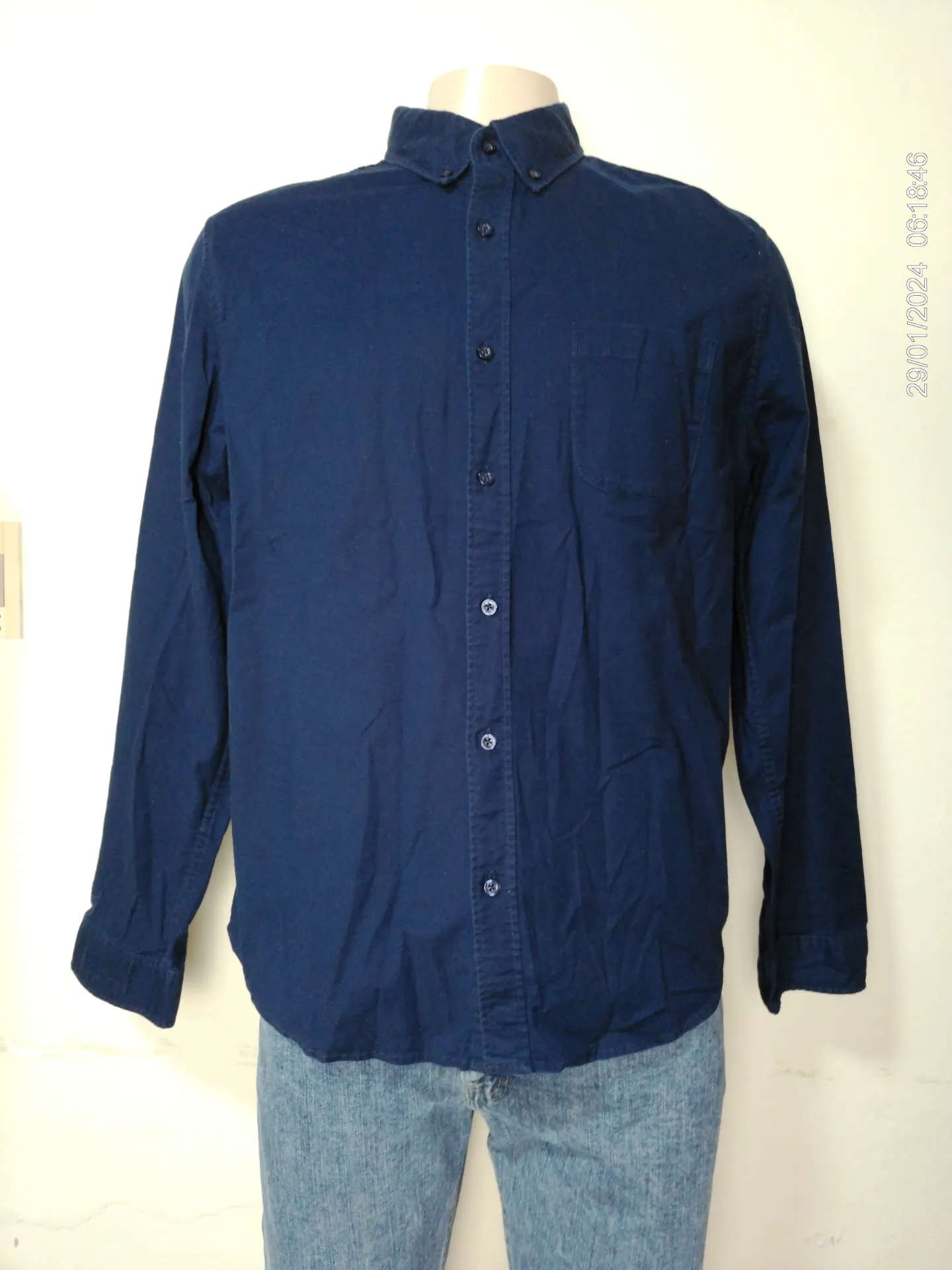 Camisa manga larga azul